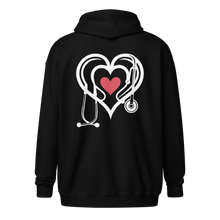 Load image into Gallery viewer, Stethoscope Heart Zip Up Hoodie
