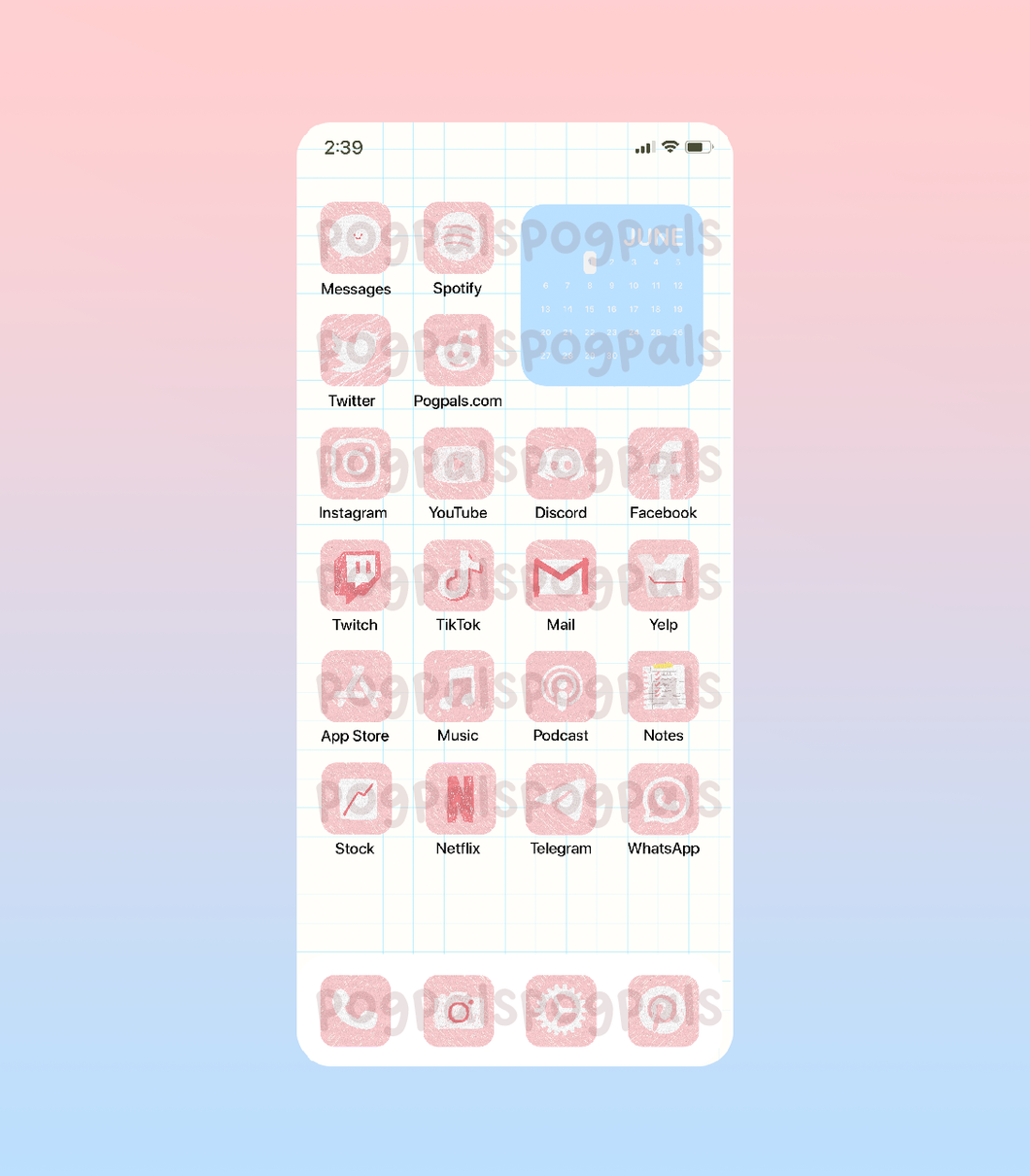 Pink Doodle Icon Pack