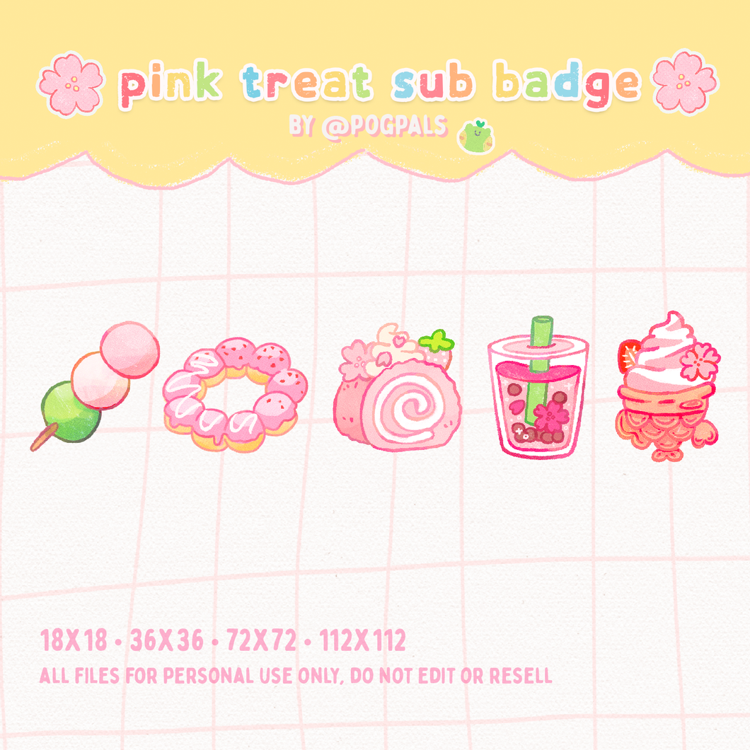 Pink Treats Sub Badges