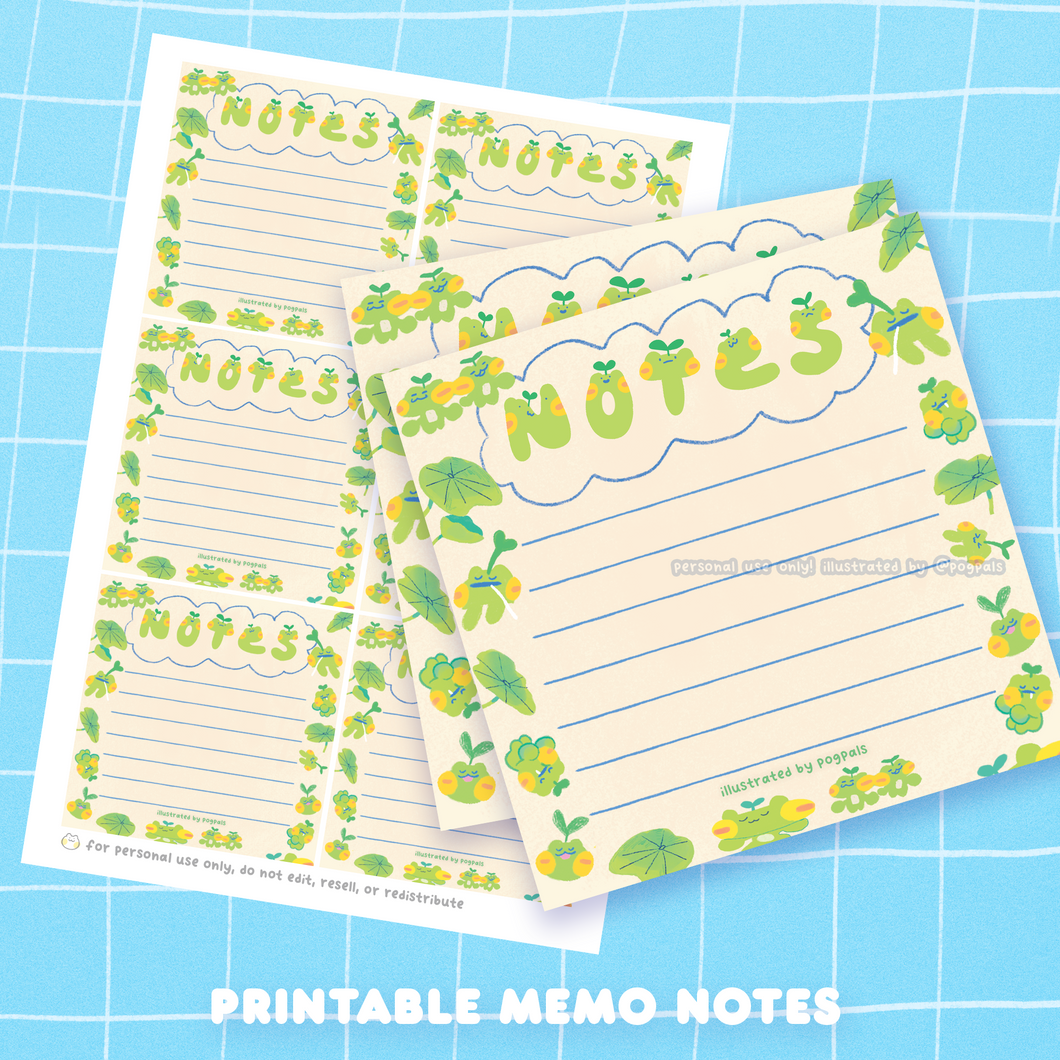 Poggu Froggu ✿ Printable Memo Notes