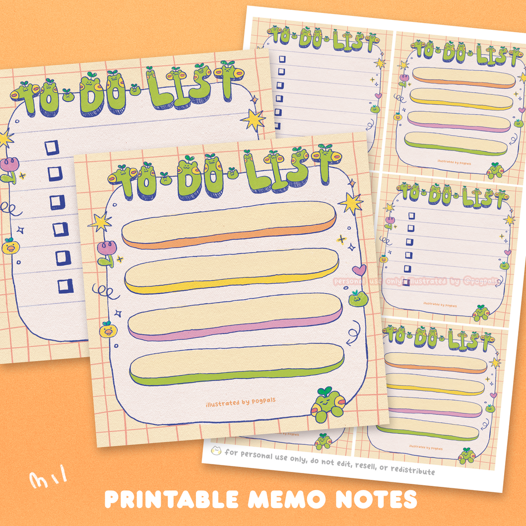 Poggu To-Do-List ✿ Printable Memo Notes