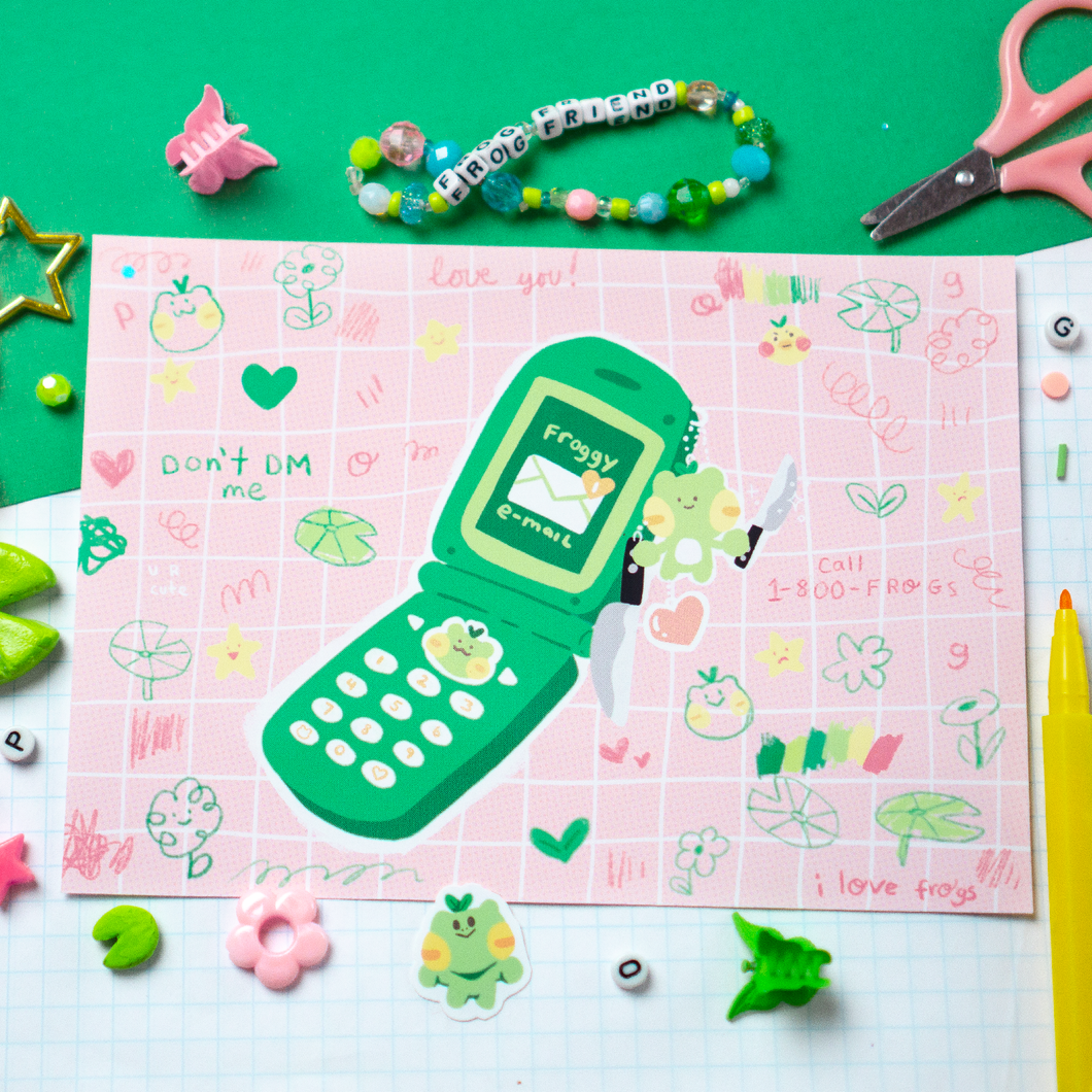 Froggy Flip Phone ✿ Art Print
