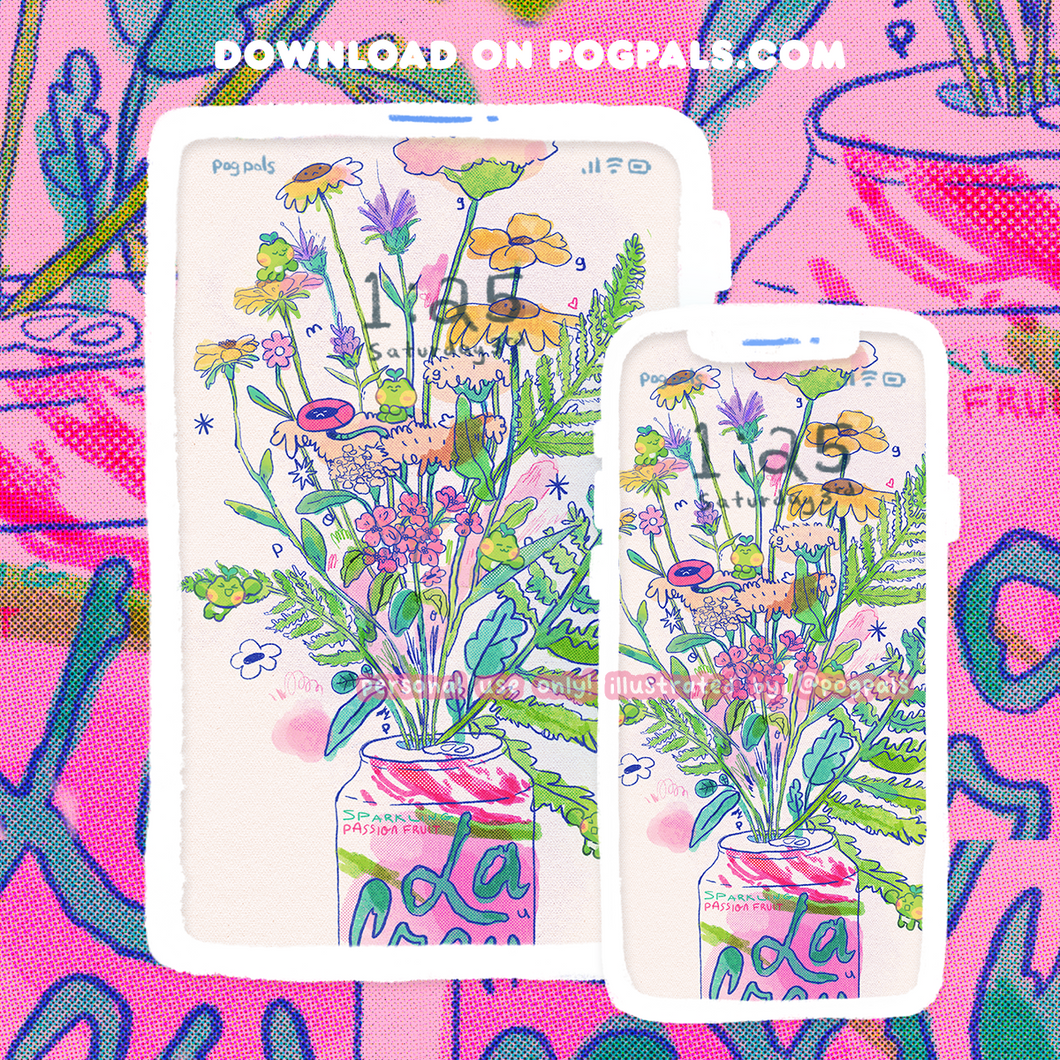 Passion Fruit Summer Flowers ✿ Digital Wallpaper