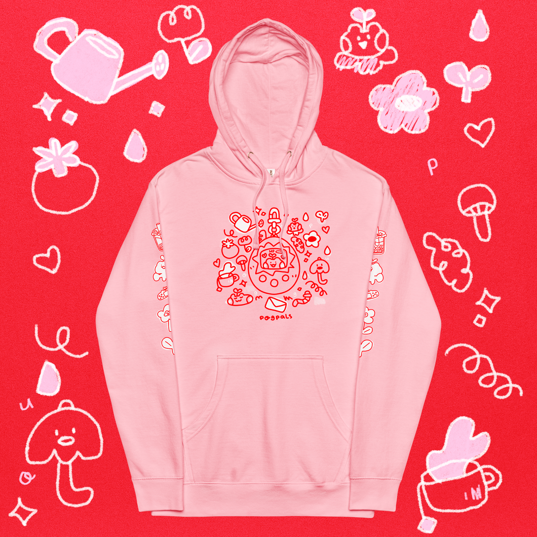 Pink Tamagotchi Doodle ✿ Unisex Soft Hoodie